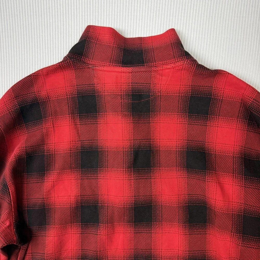 Polo Ralph Lauren Sweatshirt Boys 18-20 Red Plaid 1/4 Zip Pullover Mock Neck
